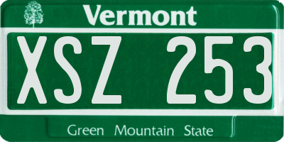 VT license plate XSZ253