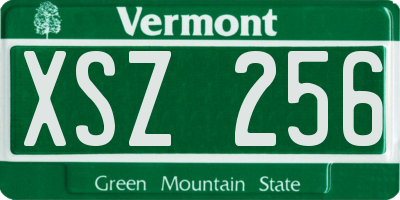 VT license plate XSZ256