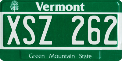 VT license plate XSZ262