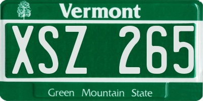 VT license plate XSZ265