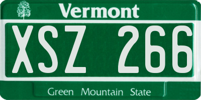 VT license plate XSZ266