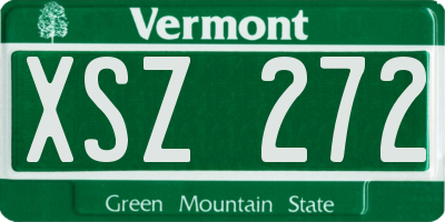 VT license plate XSZ272