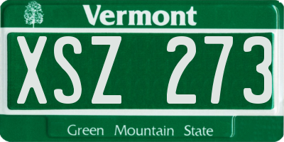 VT license plate XSZ273