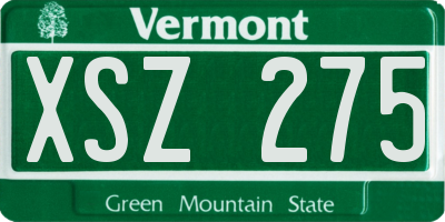 VT license plate XSZ275