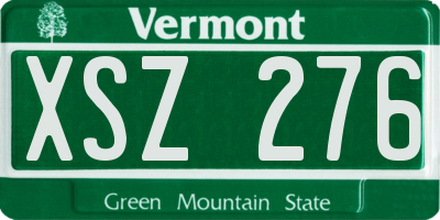 VT license plate XSZ276