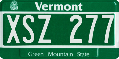 VT license plate XSZ277