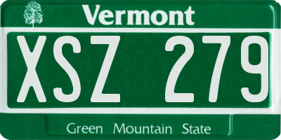 VT license plate XSZ279