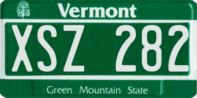 VT license plate XSZ282