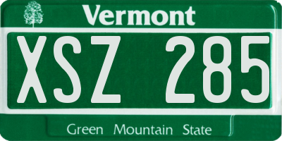 VT license plate XSZ285