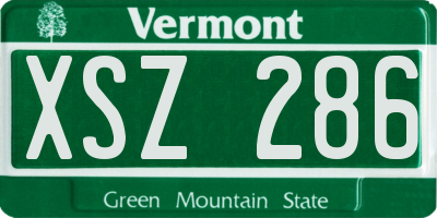 VT license plate XSZ286
