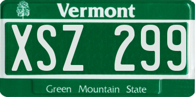 VT license plate XSZ299