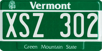 VT license plate XSZ302