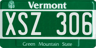 VT license plate XSZ306