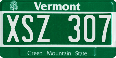 VT license plate XSZ307