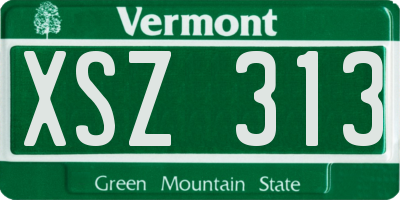 VT license plate XSZ313