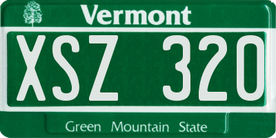 VT license plate XSZ320