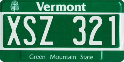 VT license plate XSZ321