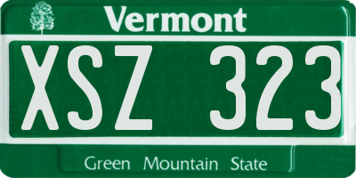 VT license plate XSZ323