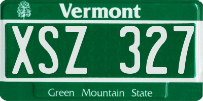 VT license plate XSZ327