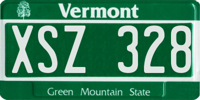VT license plate XSZ328