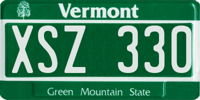 VT license plate XSZ330