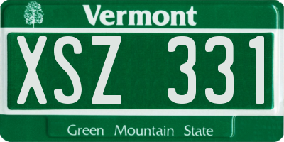 VT license plate XSZ331