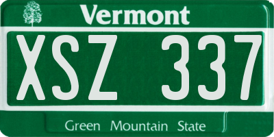 VT license plate XSZ337