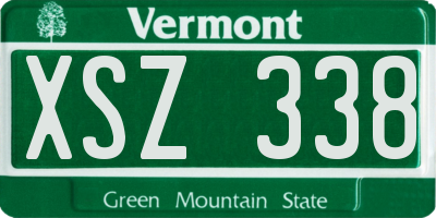 VT license plate XSZ338