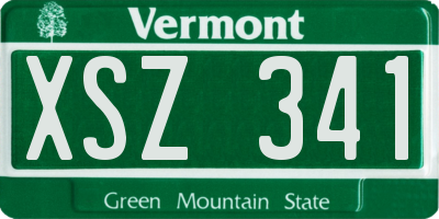 VT license plate XSZ341