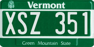 VT license plate XSZ351