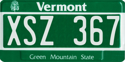 VT license plate XSZ367