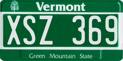 VT license plate XSZ369
