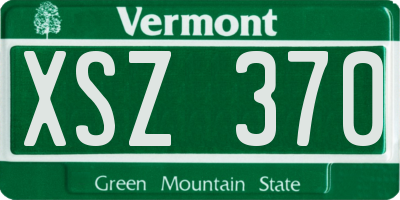 VT license plate XSZ370