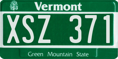 VT license plate XSZ371