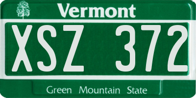 VT license plate XSZ372