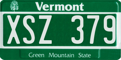 VT license plate XSZ379