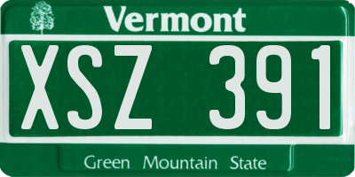 VT license plate XSZ391