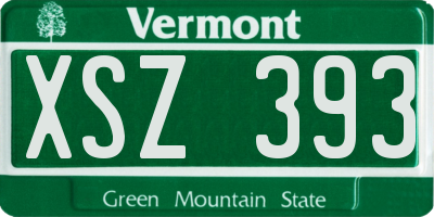 VT license plate XSZ393