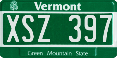 VT license plate XSZ397