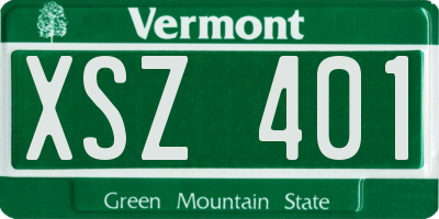 VT license plate XSZ401