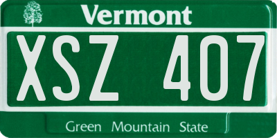 VT license plate XSZ407