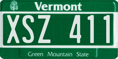 VT license plate XSZ411