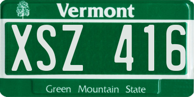 VT license plate XSZ416