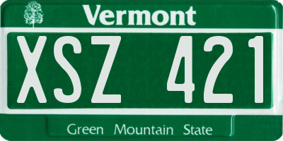 VT license plate XSZ421