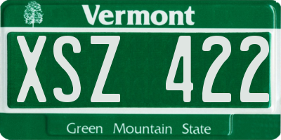 VT license plate XSZ422