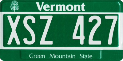 VT license plate XSZ427