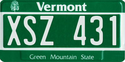 VT license plate XSZ431