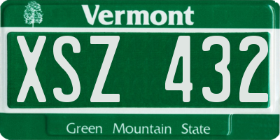 VT license plate XSZ432