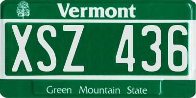 VT license plate XSZ436