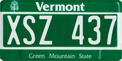 VT license plate XSZ437